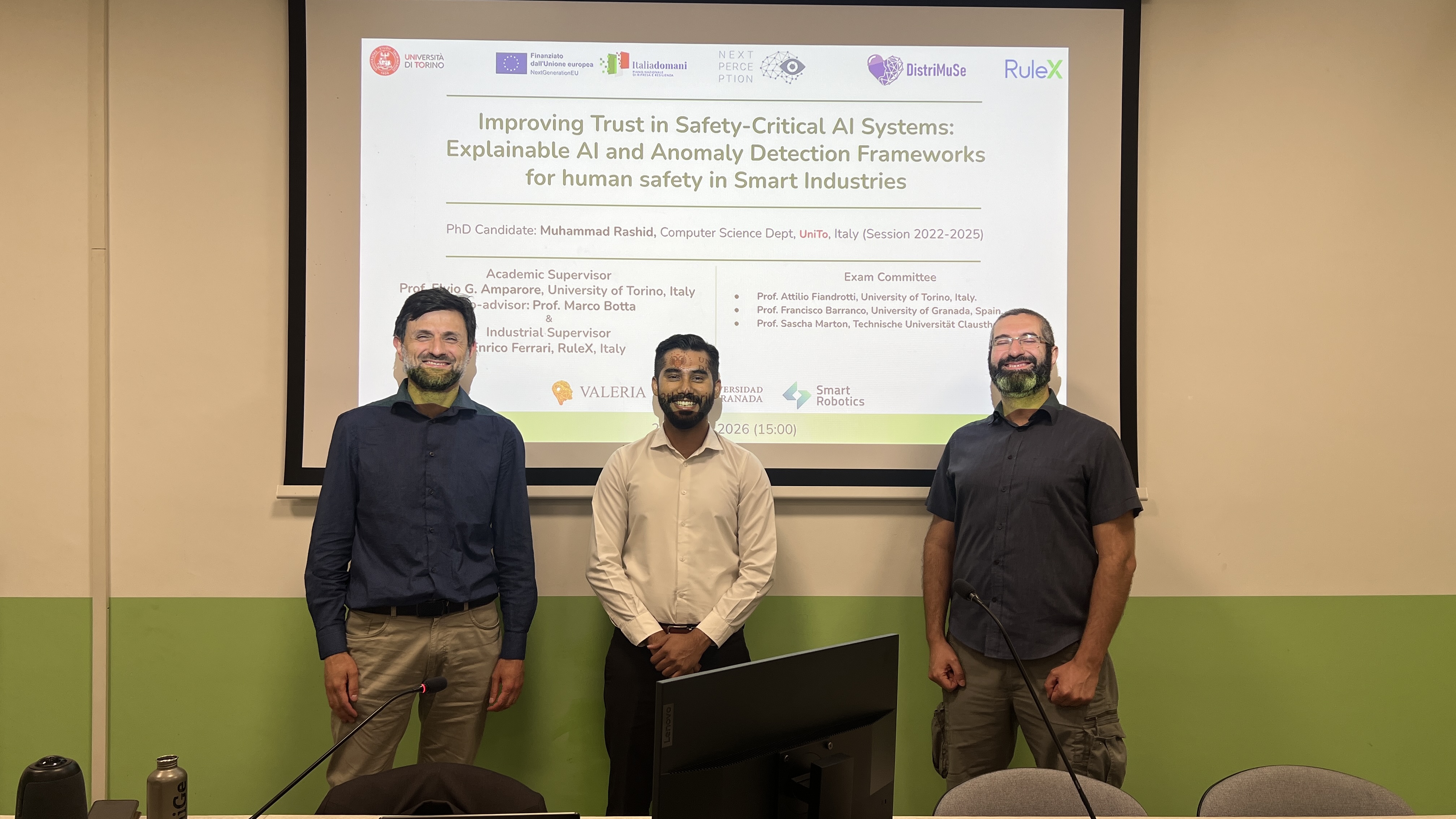A Picture With Academic and Industrial Supervisor After Thesis defence